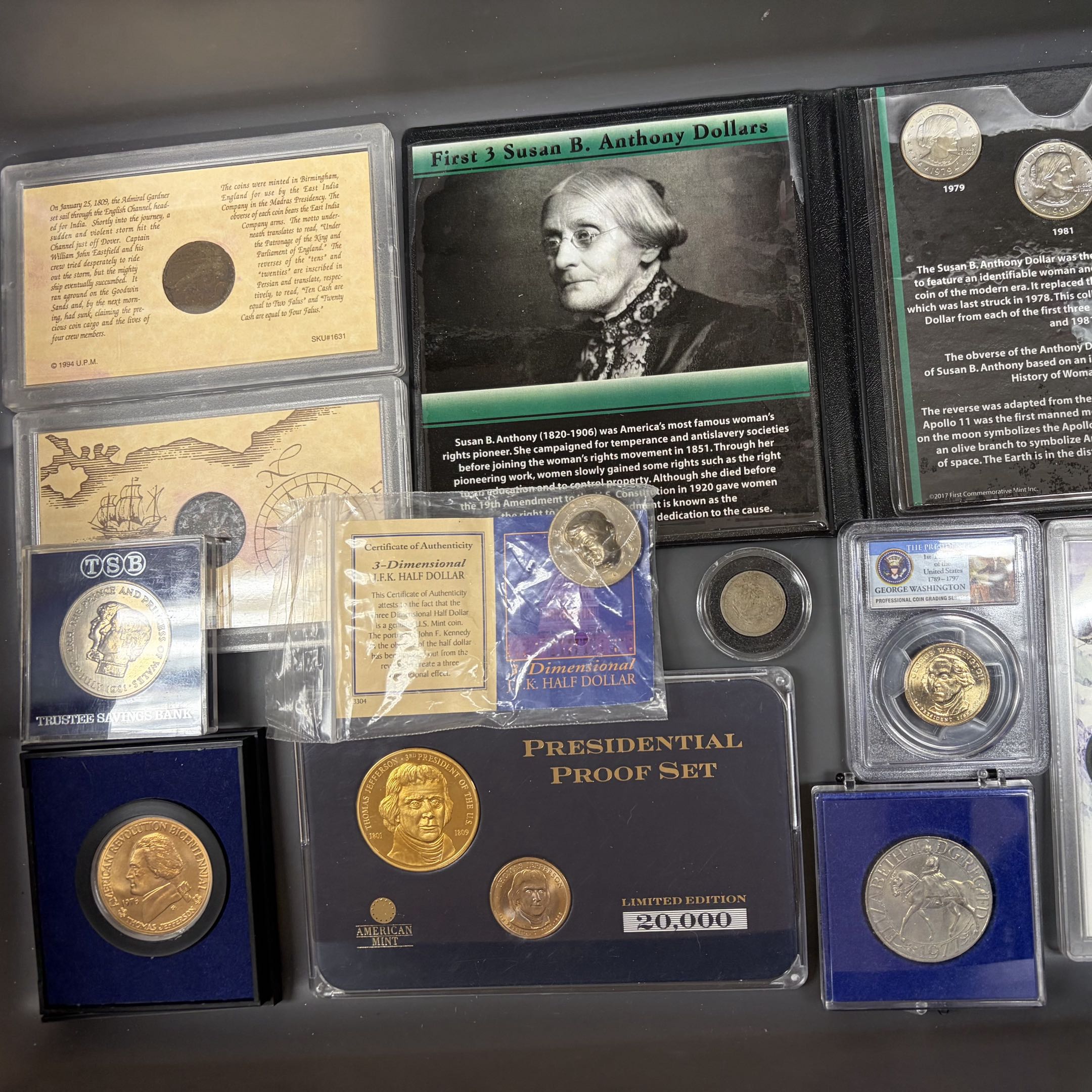 Antique mixed coins on the counter at Gold King, Hickory, NC