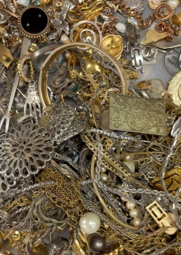 Broken gold jewelry and scrap gold lot at Gold King in Hickory, NC