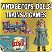 Button Vintage Toys Dolls Trains Games Poster